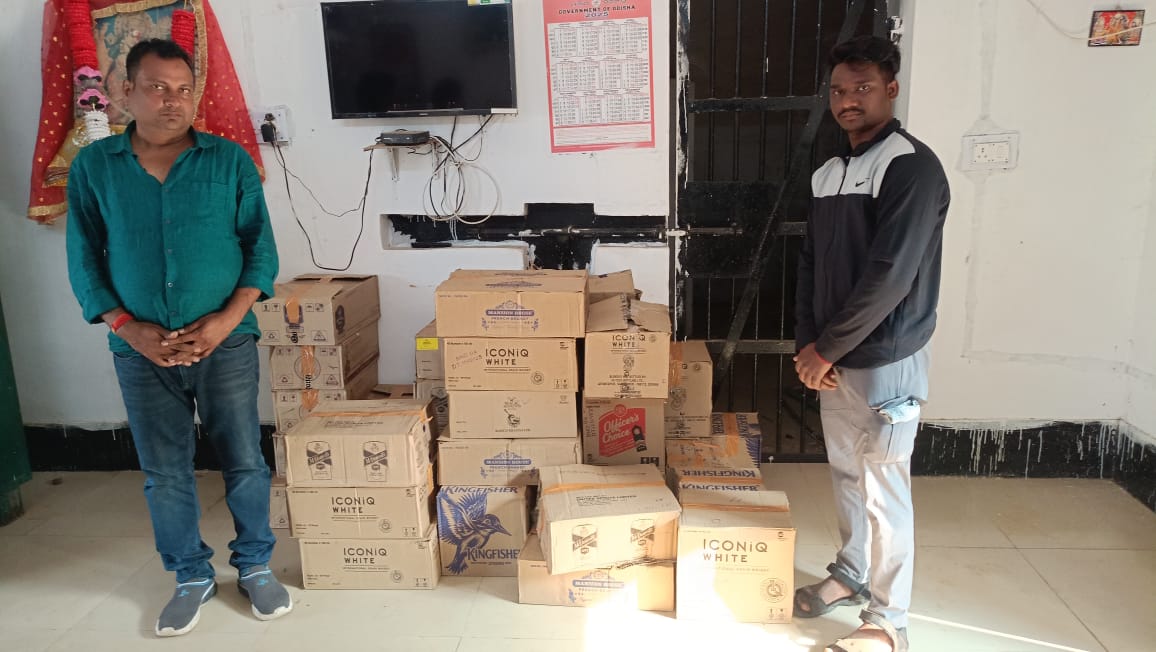 ବଲେରୋ ଗାଡି ସହ ୩୫୬ ଲିଟର ବିଦେଶୀ ମଦ ଜବତ ,୨ ଗିରଫ